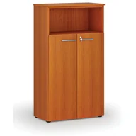 Szafy biurowe - Szafa biurowa kombinowana PRIMO WOOD, drzwi na 3 poziomach, 1434 x 800 x 420 mm, wiśnia - miniaturka - grafika 1