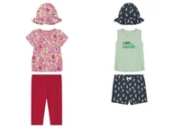 Koszulki dla dziewczynek - lupilu® Komplet dziecięcy (góra + dół + kapelusz) - miniaturka - grafika 1