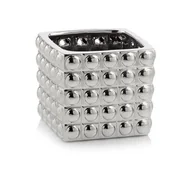 Donice - Osłonka ceramiczna kwadrat silver 13 cm - miniaturka - grafika 1