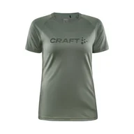 Koszulki i topy damskie - Damska Koszulka z krótkim rękawem CRAFT CORE ESSENCE LOGO TEE W 1911785-626000 – Oliwkowy - miniaturka - grafika 1