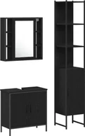 Szafki łazienkowe - Szafka pod umywalkę vidaXL Czarny dąb 60x30x60 cm Drewno inżynieryjne, Szafka łazienkowa vidaXL Czarny dąb 33x33x185.5 cm Drewno inżynieryjne - miniaturka - grafika 1