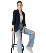 Marynarki i żakiety damskie - Pieces Granatowy Żakiet Z Podszewką Z Długim Rękawem L J2A - miniaturka - grafika 1