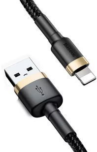 KABEL USB-A -> Lightning / iPhone Baseus Cafule CALKLF-BV1 100cm Apple 2.4A CZARNO-ZŁOTY W OPLOCIE - Ładowarki do telefonów - miniaturka - grafika 4