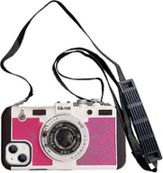 Etui i futerały do telefonów - Emily In Paris Etui na telefon Iphone 13 Pro Max Cute 3d Vintage Camera Phone Case z regulowanym paskiem na ramię Unique Cool Silicone Pc Case Rose... - miniaturka - grafika 1