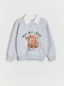 Bluzki dla dziewczynek - Reserved - Bluza z aplikacją - jasnoszary - miniaturka - grafika 1