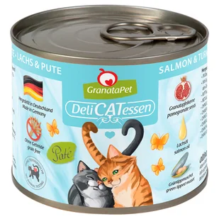 GranataPet Pakiet DeliCatessen 12 x 200 g Łosoś z indykiem - Mokra karma dla kotów GranataPet Pakiet DeliCatessen 12 x 200 g Łosoś z indykiem - Mokra karma dla kotów - miniaturka - grafika 2