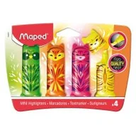 Przybory szkolne - Maped Zakreślacz fluoo peps pocket mini friends 4 kolory - miniaturka - grafika 1