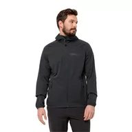 Kurtki męskie - Męska kurtka softshellowa Jack Wolfskin FELDBERG HOODY M black - S - miniaturka - grafika 1