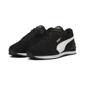 Buty trekkingowe damskie - Sneakersy zamszowe unisex ST Runner v4 PUMA Black White Silver Metallic - miniaturka - grafika 1