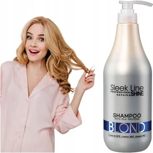 Stapiz Sleek Line Blond Shampoo Szampon z jedwabiem do włosów blond 1000 ml - Szampony do włosów - miniaturka - grafika 7