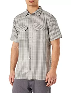 Jack Wolfskin 1401042 Thompson Koszulka męska, Ash Grey Checks, S - Koszulki męskie - miniaturka - grafika 1