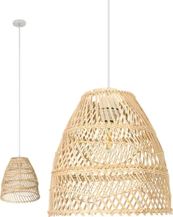 Lampa wisząca w stylu BOHO lampa wisząca RANGO E27 odcienie czerni i beżu bambusowa lampa wisząca do salonu rattanowy stół do jadalni lampa wisząca kolor: naturalny (Ø30cm) - Lampy sufitowe - miniaturka - grafika 1