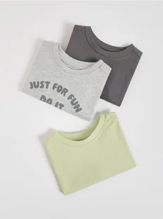 Reserved - Bawełniany longsleeve 3 pack - jasnoszary - Bluzki dla niemowląt - miniaturka - grafika 1