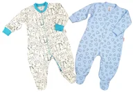 Pajacyki dla niemowląt - PAJAC rozpinany 2PAK Niebieski r 62 KLEKLE - miniaturka - grafika 1