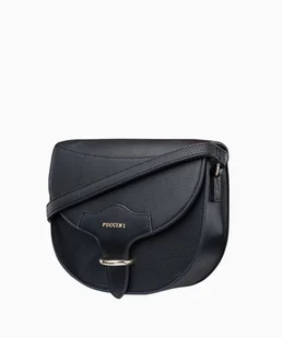 PUCCINI Czarna usztywniana torebka damska typu listonoszka - Puccini - Torebki damskie - miniaturka - grafika 1