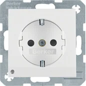 Gniazdka elektryczne - Hager Polo Gniazdo SCHUKO z podświetleniem orientacyjnym Berker B.Kwadrat/B.3/B.7 biały połysk 41098989 41098989 - miniaturka - grafika 1
