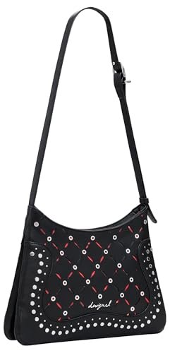 Desigual Torba unisex Yankee ACROSSBODYBAG, czarny/biały, jeden rozmiar, czarny/biały, Rozmiar Uniwersalny