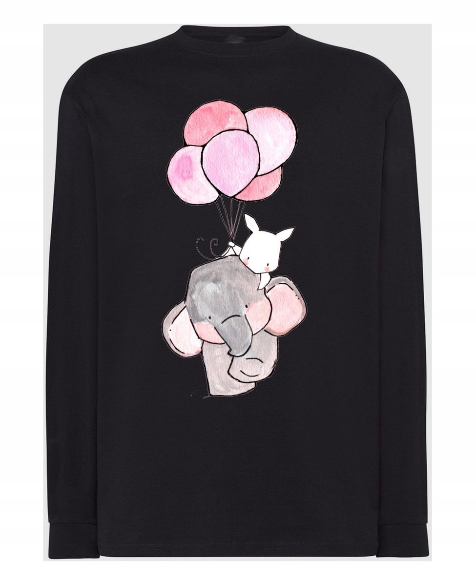 Walentynki Longsleeve męski Słonik Balony r.M