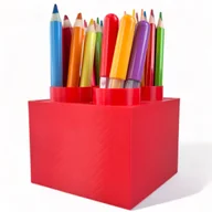 Przyborniki na biurko - Kajawis, sorter na kredki, czerwony, klocki - miniaturka - grafika 1