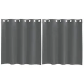 Zasłony - vidaXL Zasłony woalowe z przelotkami 2 szt. Ciemnoszary 140x140 cm - miniaturka - grafika 1