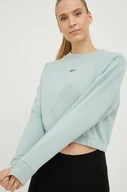 Bluzy damskie - Reebok bluza damska kolor zielony gładka - miniaturka - grafika 1