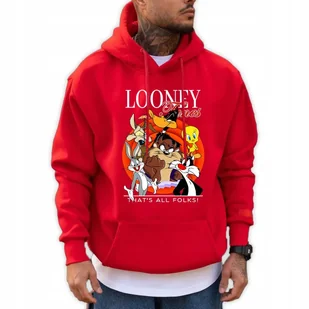 Bluza Unisex LOONEY TUNES Dla Fana Na Prezent Czerwony Rozmiar L - Bluzy męskie - miniaturka - grafika 1