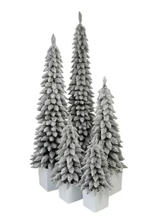 Choinka sztuczne Ośnieżony Świerk Zakopiański Slim w Białej kwadratowej donicy 80  cm - Choinki - miniaturka - grafika 1