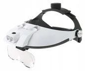 Mikroskopy i lupy - LUPA na Głowę Nagłowna z PODŚWIETLENIEM latarka - miniaturka - grafika 1