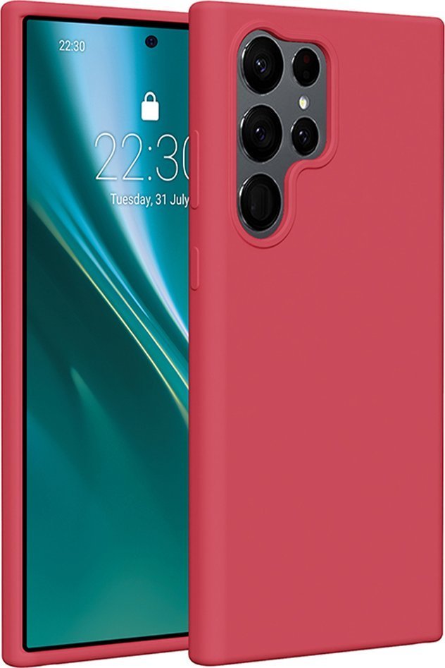 Etteri Nakładka Etteri Silicone Case do Samsung Galaxy S23 Ultra malinowa