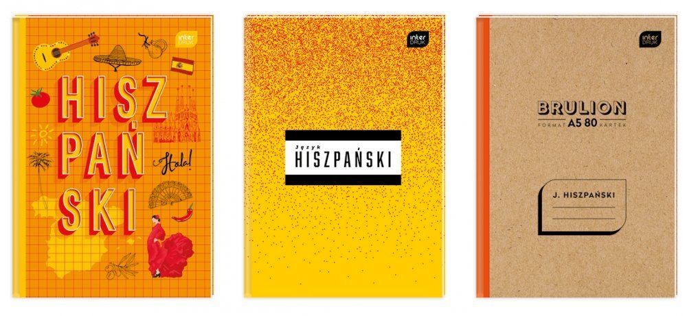 Interdruk, Zeszyt, A5/80K, Kratka, Oprawa Twarda Hiszpański A 5, 277084