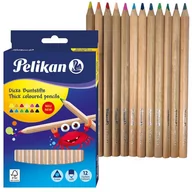 Przybory szkolne - Pelikan Kredki TRÓJKĄTNE GRUBE 12 KOLORÓW - miniaturka - grafika 1