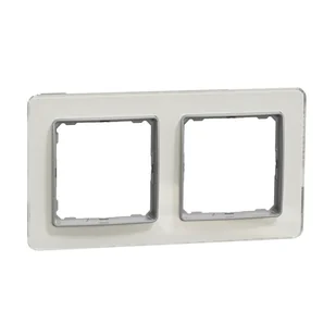 Ramka podwójna SEDNA Design & Elements efekt szkło biały - Klawisze i ramki - miniaturka - grafika 1