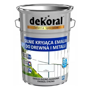 Dekoral Emalia Ftalowa  Emakol Strong Biały Pojemność 10 L - Farby olejne i specjalne - miniaturka - grafika 1