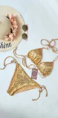 Stroje kąpielowe - Złote bikini cekinowe strój kąpielowy z cekinów - miniaturka - grafika 1