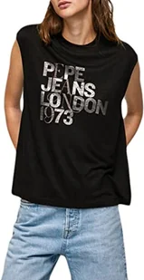 Pepe Jeans Lydie Koszulka damska, czarny czarny), S - Koszulki i topy damskie - miniaturka - grafika 1