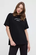 Koszulki sportowe damskie - Elisabetta Franchi t-shirt bawełniany damski kolor czarny - miniaturka - grafika 1