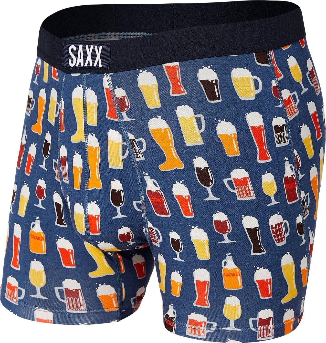 SAXX Bokserki męskie SAXX VIBE BOXER BRIEF DK DENIM PITCHER PERFECT S