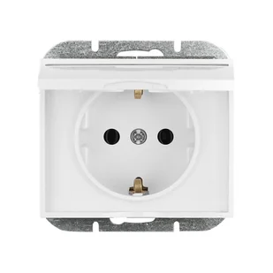 Abex Gniazdo bryzgoszczelne z/u SCHUKO ONYX - biały - Gniazdka elektryczne - miniaturka - grafika 1