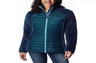 Columbia Damska kurtka Powder Lite Sherpa Hybrid Full Zip Puffer Jacket Nocturnal, XS - Kurtki damskie - miniaturka - grafika 1