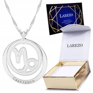 Łańcuszki - Naszyjnik Srebrny Łańcuszek 925 Znak Zodiaku Koziorożec Kółko Koło SREBRO - miniaturka - grafika 1