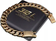 Bransolety męskie - Gruba Złota Bransoleta Męska Stal Chirurgiczna - miniaturka - grafika 1