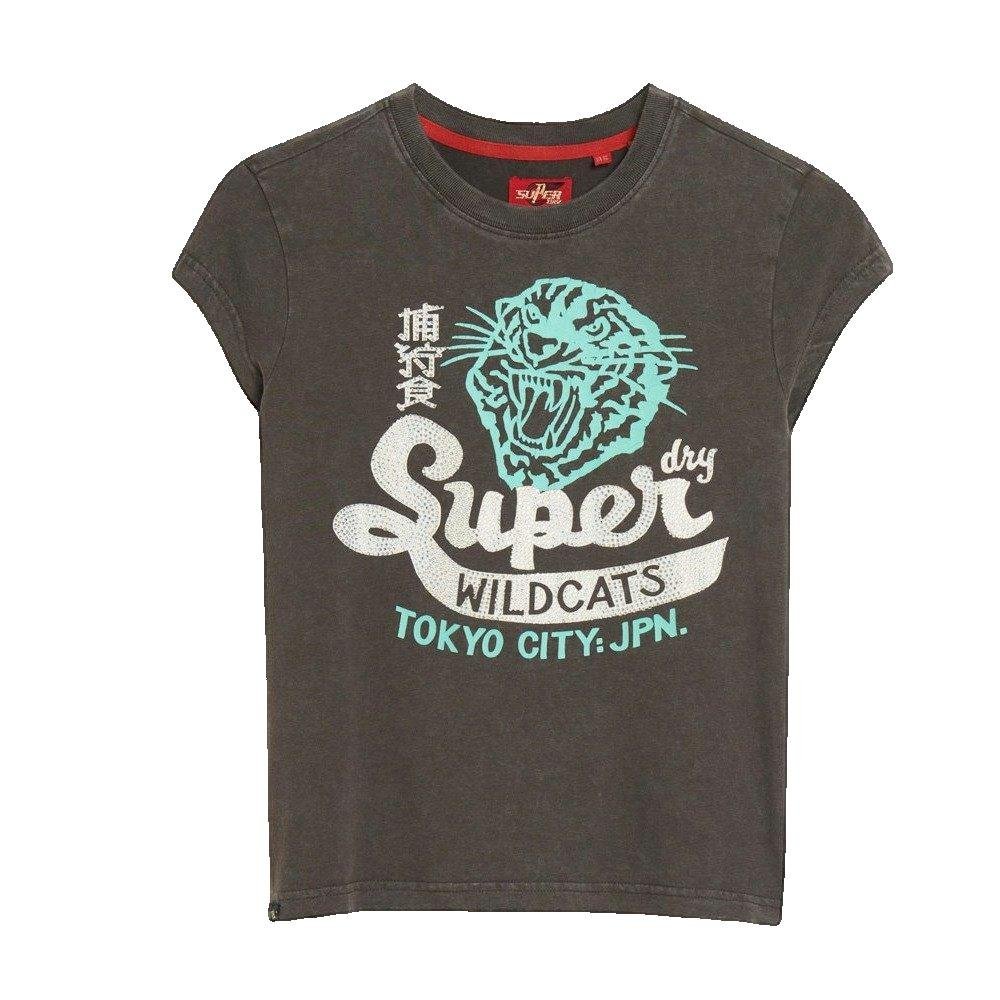 Superdry T-shirt z krótkim rękawem z ozdobnym nadrukiem