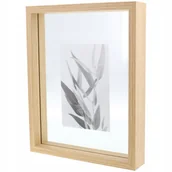 Ramki na zdjęcia - Ramka na zdjęcie typu FLOAT efekt unoszącego się zdjęcia brązowa 22x17x4 cm - miniaturka - grafika 1