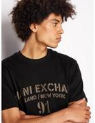 Koszulki męskie - Armani Exchange Męski T-shirt z logo army oversize, Black Crocodile, XL - miniaturka - grafika 1