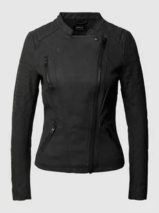 Kurtka w stylu Biker z materiału skóropodobnego - Kurtki damskie - miniaturka - grafika 1