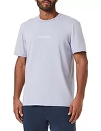 Koszulki męskie - Calvin Klein Koszulka męska z dekoltem S/S Crew Nk, Szary (Dapple Grey), XL - miniaturka - grafika 1