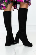 Kozaki damskie - Czarne kozaki skórzane na klocku PRODUKT POLSKI Casu 09190-19-37 - miniaturka - grafika 1