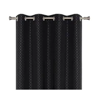 Zasłony - Zasłona z kółkami MIGOT 140 x 260 cm czarna - miniaturka - grafika 1