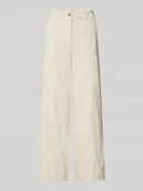 Spodnie damskie - Spodnie sztruksowe z szeroką nogawką i zakładkami w pasie model ‘KATE’ - miniaturka - grafika 1