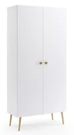 Szafy - Biała dwudrzwiowa szafa na ubrania z półkami H4-H67 - miniaturka - grafika 1
